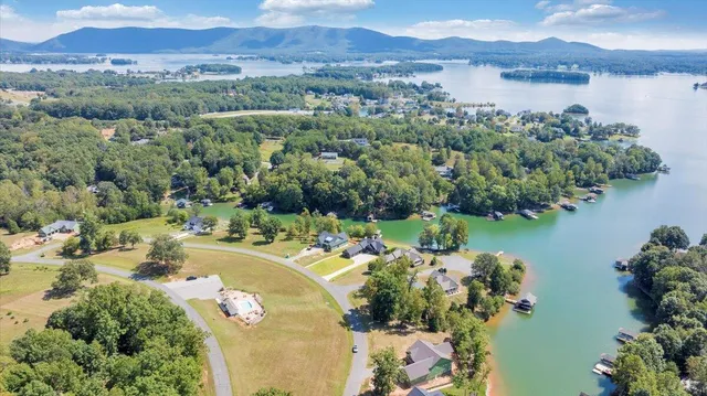 an aerial view of a house with garden space and outdoor space
