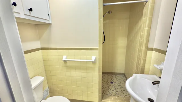 a bathroom with a shower