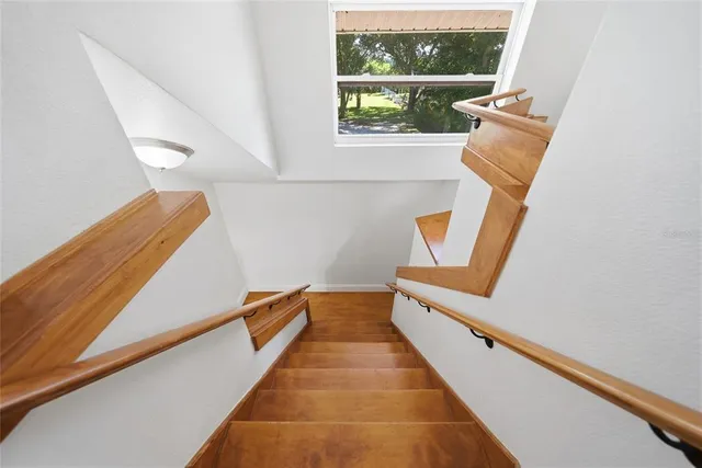 a view of hallway with stairs