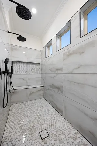 a bathroom with a shower