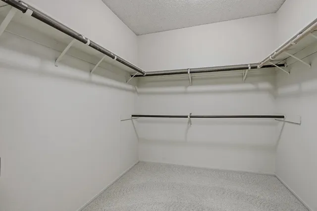 a view of an empty walk in closet