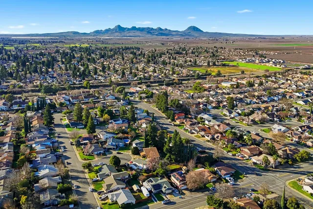 an aerial view of a city