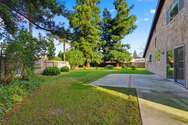 a view of yard with flower plants