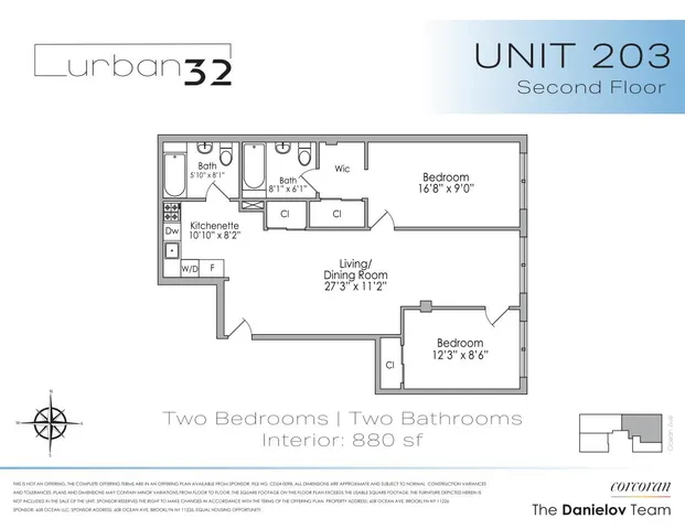 $799,000 | 608 Ocean Avenue, Unit 203 | Prospect Park South
