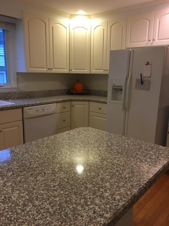 120 Maple Street, Unit 120 Needham, MA 02492 - Photo 8 of 14 a kitchen with kitchen island sink and refrigerator