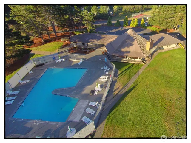 a view of a lake from a building