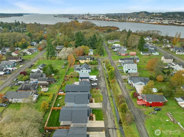 an aerial view of multiple house