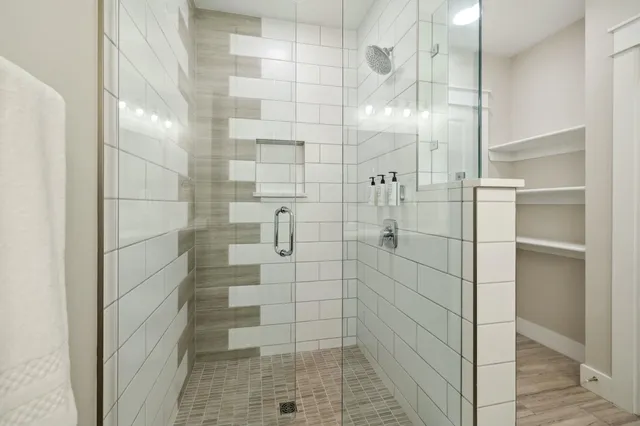 a bathroom with a shower