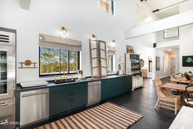 a view of a balcony with furniture
