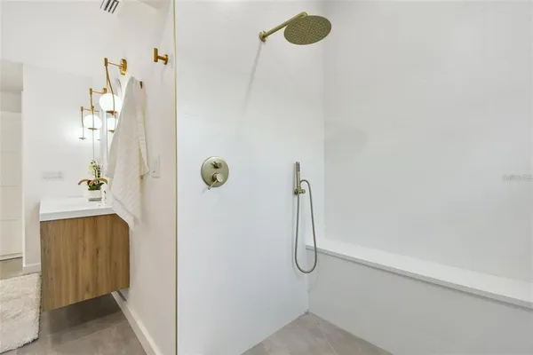 a bathroom with a shower