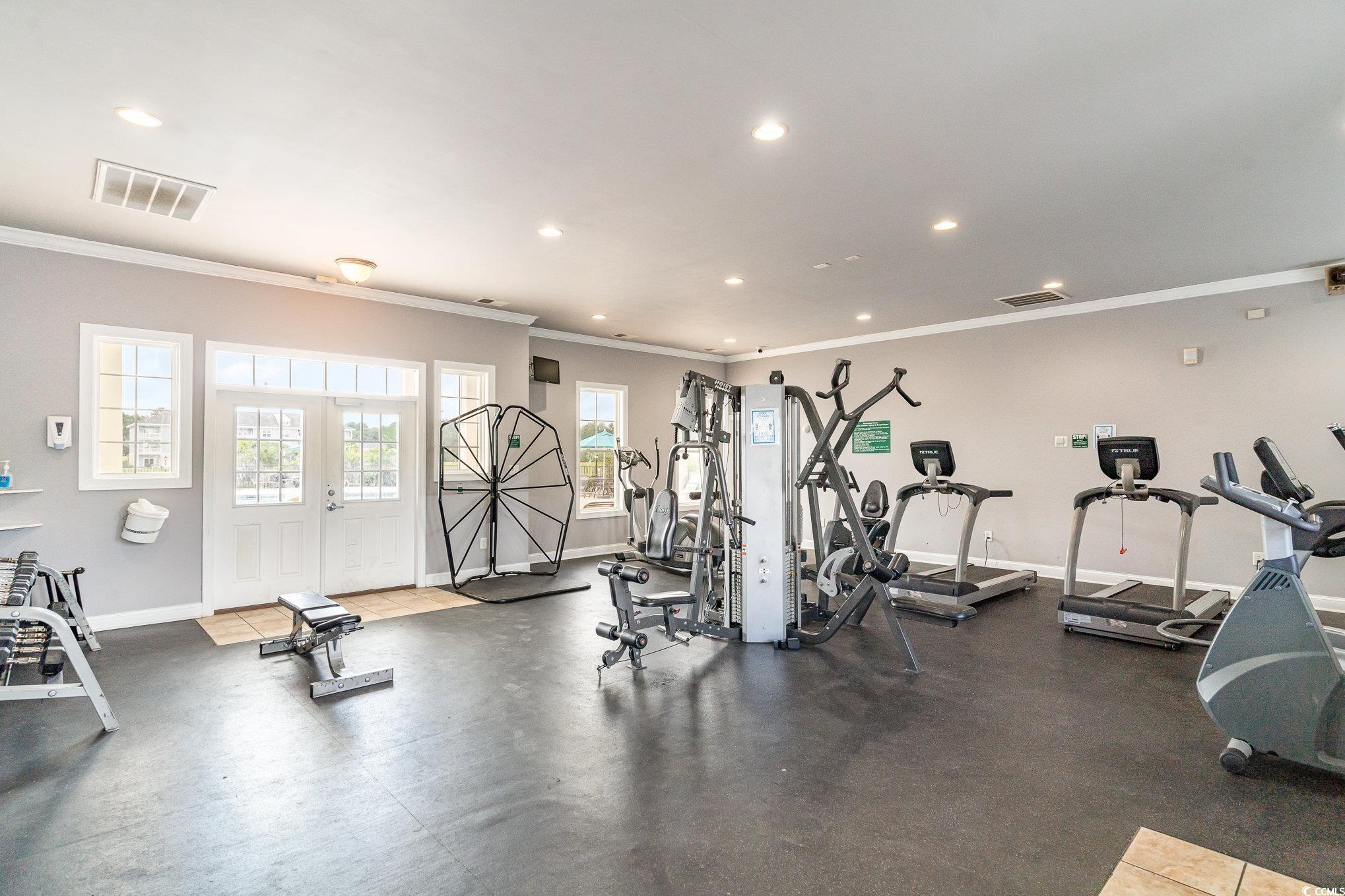 316 Kiskadee Loop, Unit 9E Conway, SC 29526 - Photo 5 of 40 Exercise room with crown molding