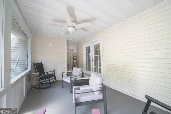 a living room with furniture