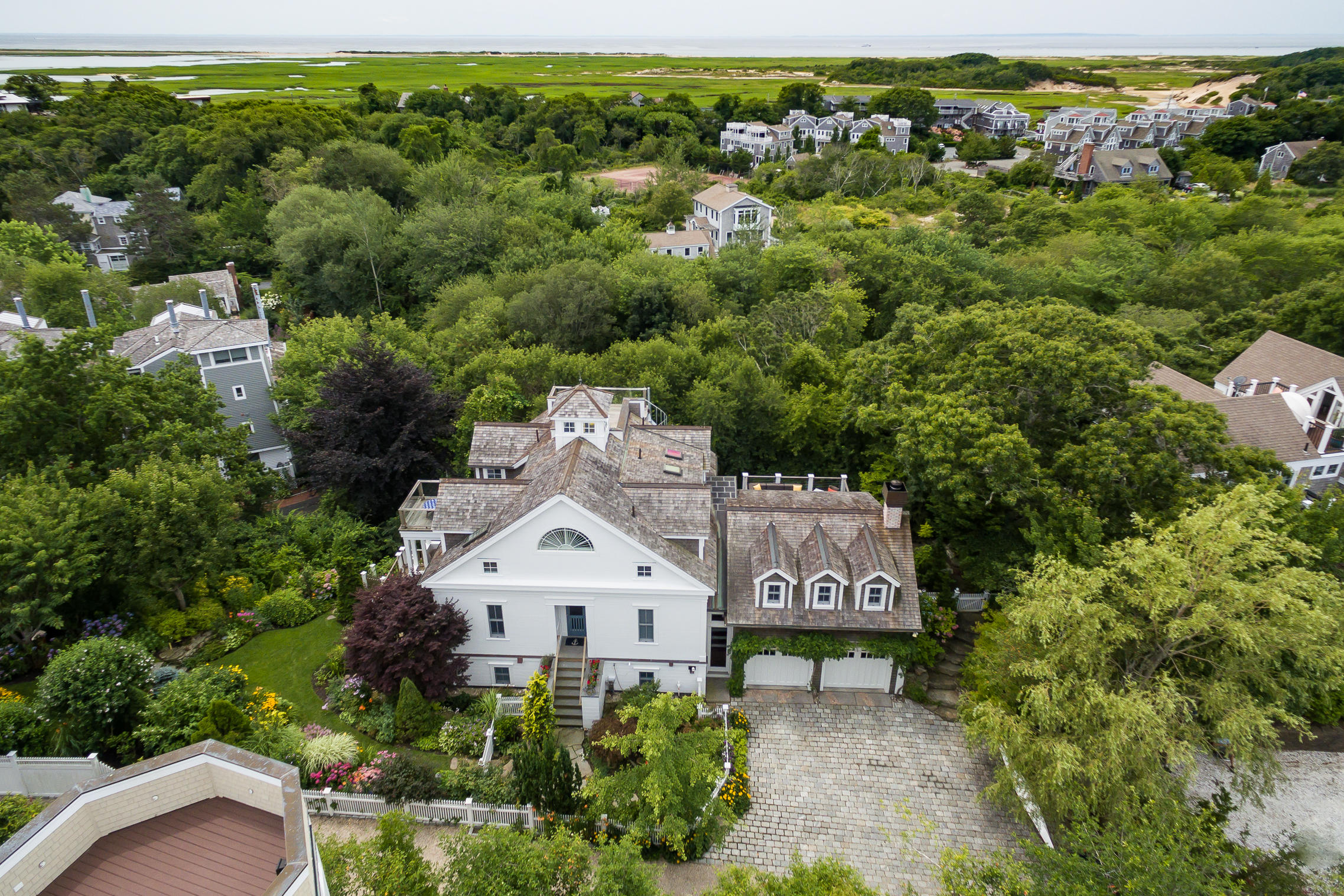 an aerial view of a house