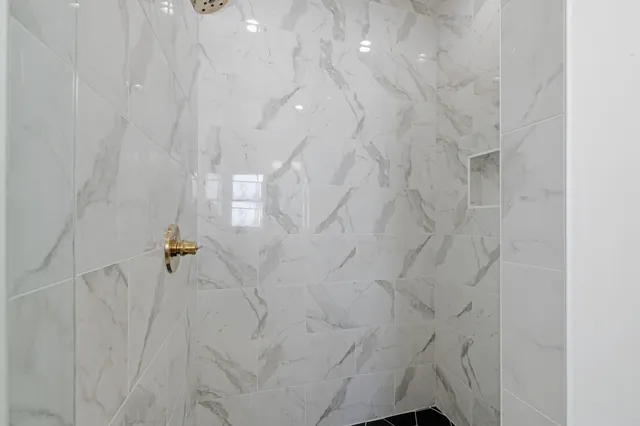 a bathroom with a shower