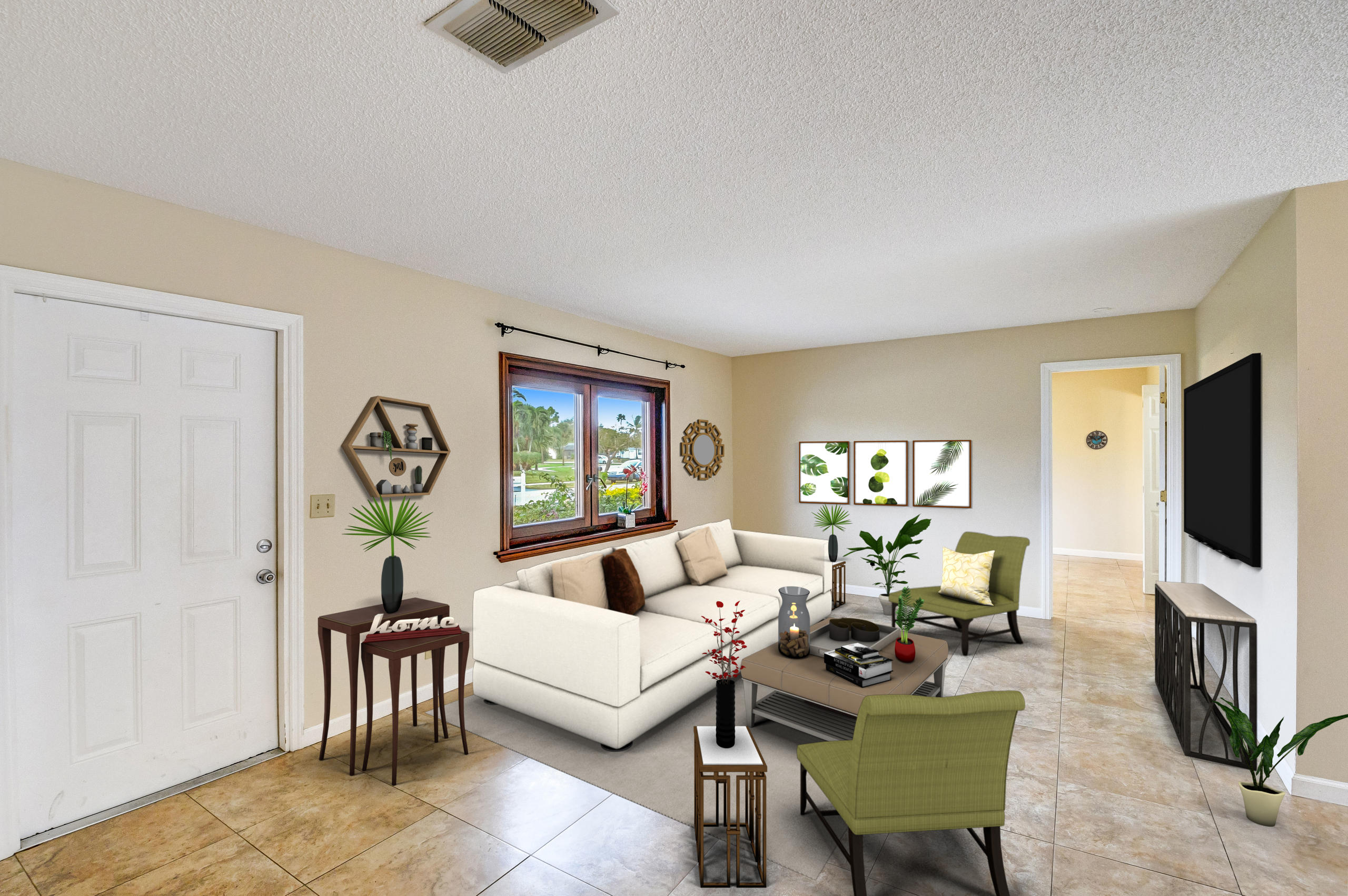 19594 Liberty Road Boca Raton, FL 33434 - Photo 9 of 53 a living room with furniture a flat screen tv and a window