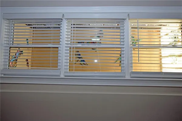 a bathroom view with a window