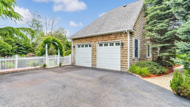 a view of a big yard with plants and large trees
