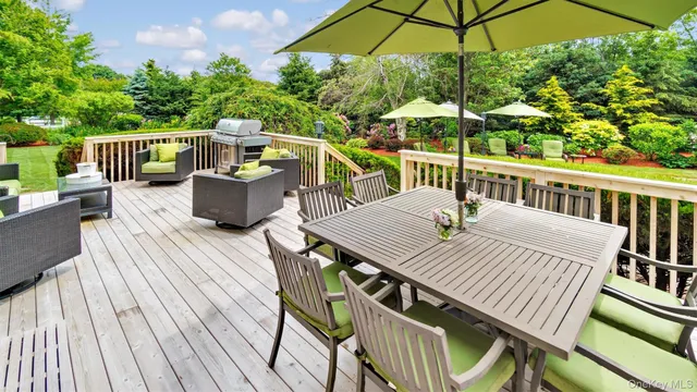a view of a patio on the deck