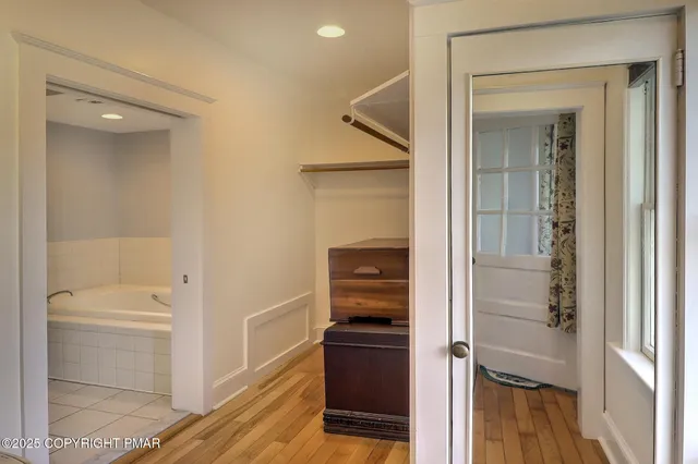 a view of a living room and dining room