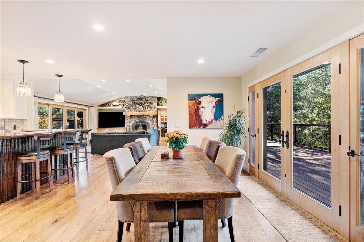 7409 Hihn Road Ben Lomond, CA 95005 - Photo 20 of 101 a view of a dining room with furniture window and wooden floor