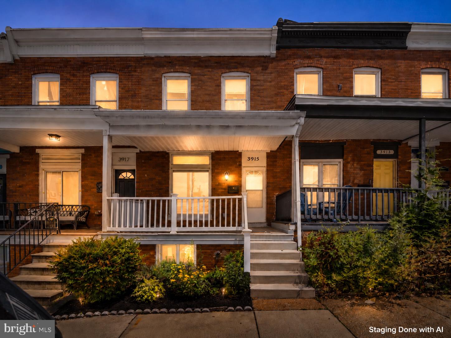3915 Falls Road Baltimore, MD 21211 - Photo 23 of 23 Charming brick facade at twilight.