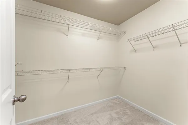 a view of a room with racks on the wall