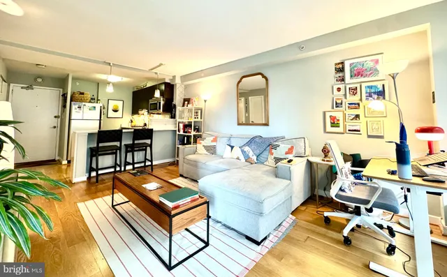 a living room with furniture