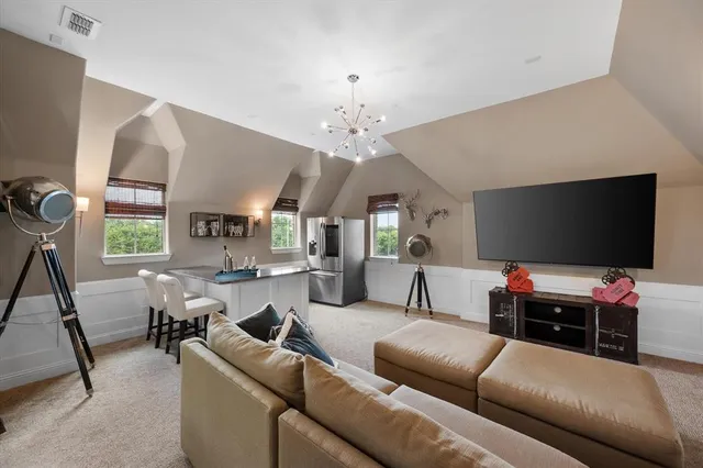 a dining room with furniture