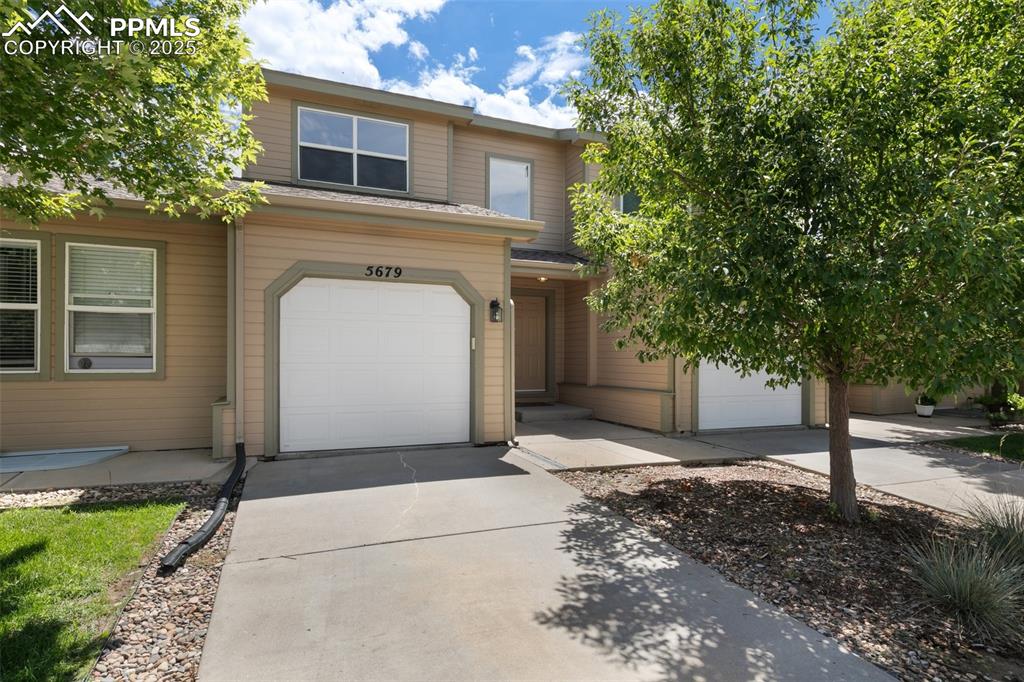 5679 Sunshade Point Colorado Springs, CO 80923 - Photo 1 of 30 a front view of a house with a garden