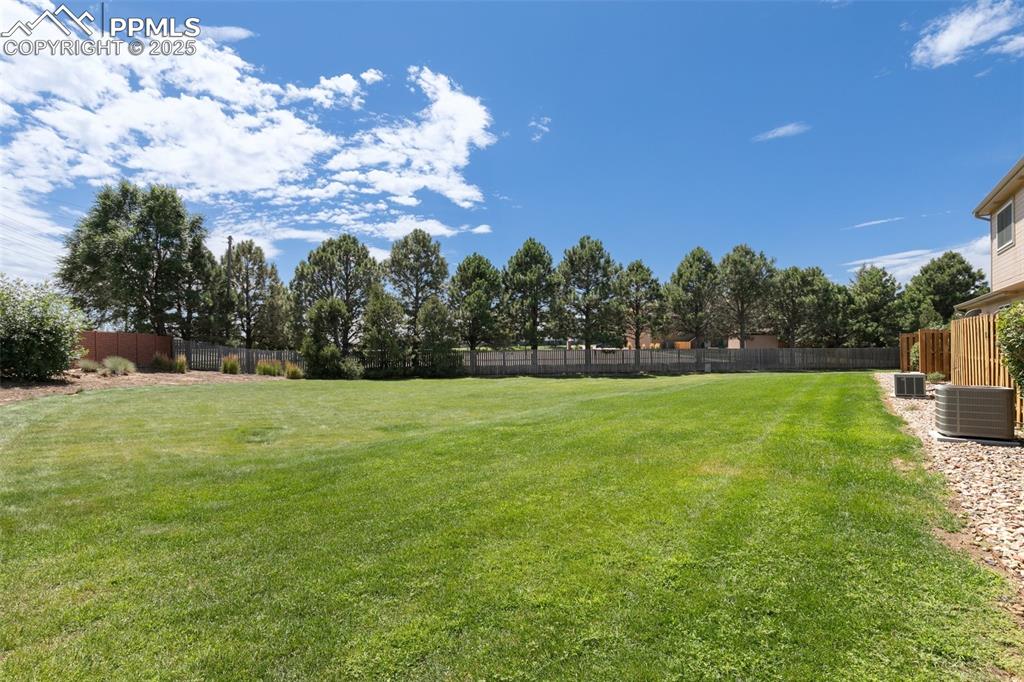 5679 Sunshade Point Colorado Springs, CO 80923 - Photo 28 of 30 a view of a golf course with a big yard