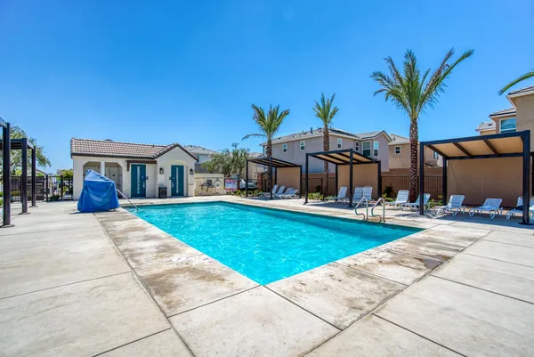 a view of a house with a patio