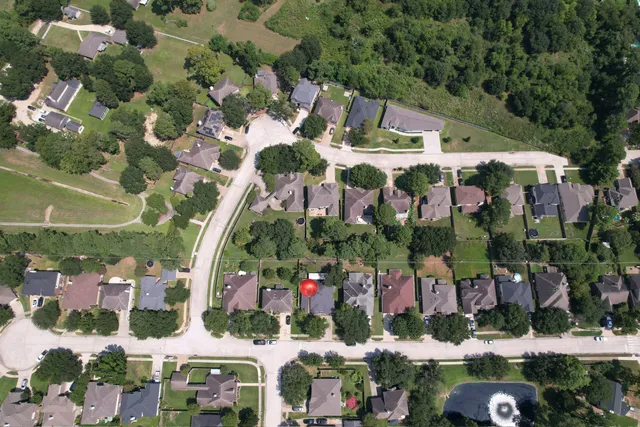 an aerial view of multiple house