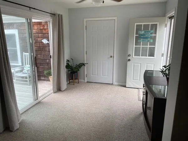 a view of room with front door