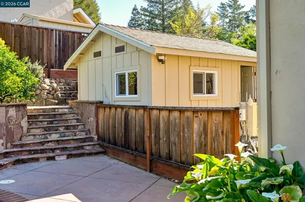 a workspace with furniture and window