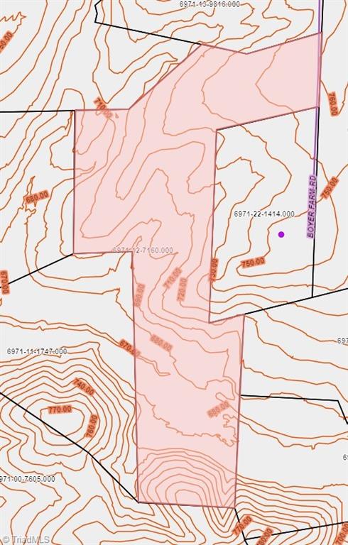 7720 Boyer Farm Road Walnut Cove, NC 27052 - Photo 24 of 49 tax topo map. Gentle rolling topography over the majority of the land