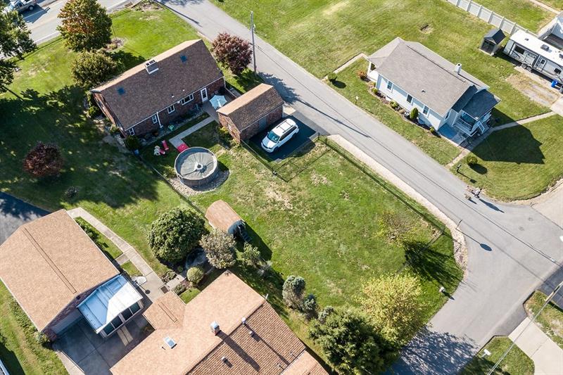 46 Herbst Road Coraopolis, PA 15108 - Photo 19 of 21 Arial View of Property Showing Fenced Back Yard, Swimming Pool, 1 Car Detached Garage w/2 Additional Off Street Paved Parking.
