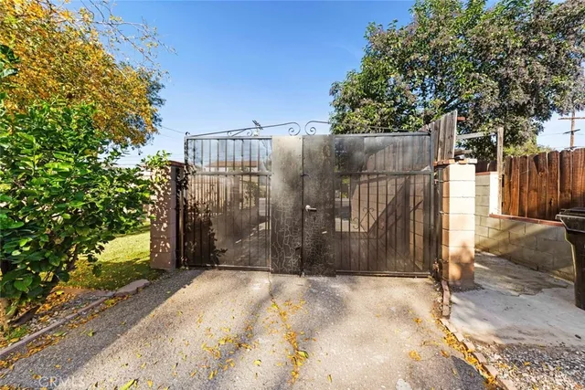 a view of a street with an outdoor space