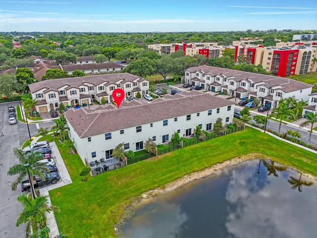 an aerial view of a house having outdoor space