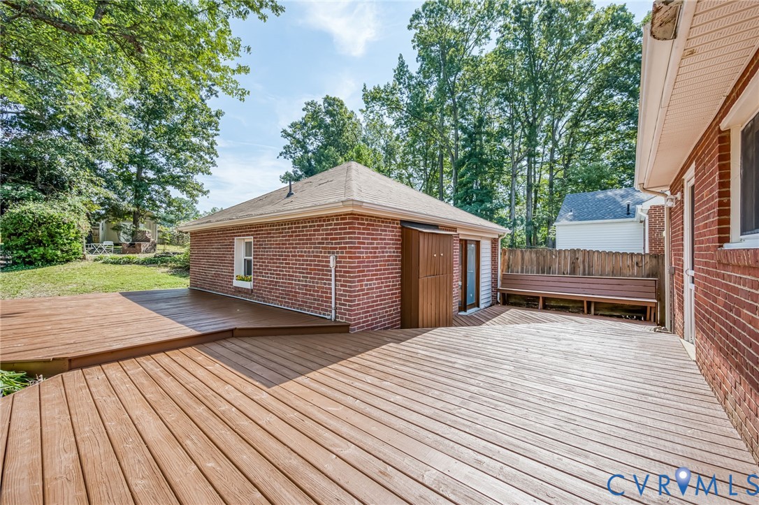 7407 Biscayne Road Henrico, VA 23294 - Photo 29 of 40 a backyard of a house with wooden deck