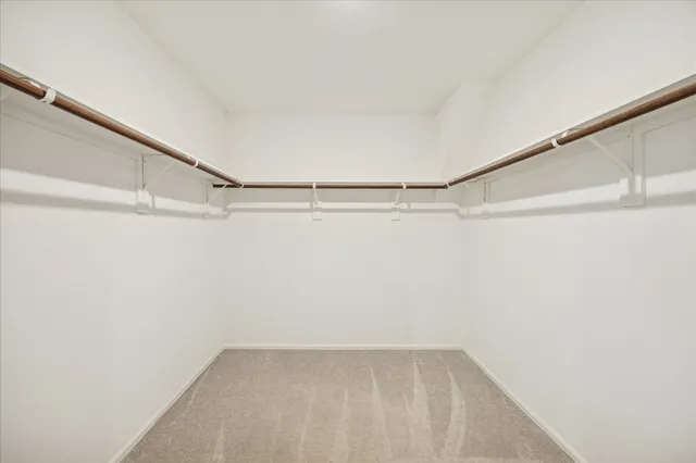 a view of a room with racks on the wall