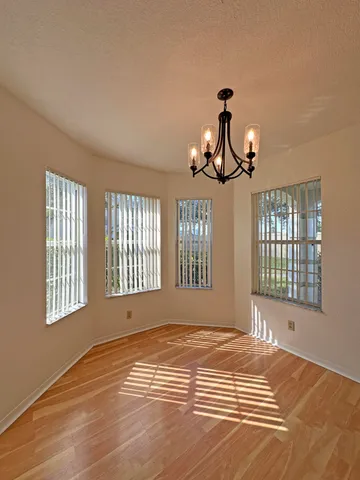 a view of a room with a window