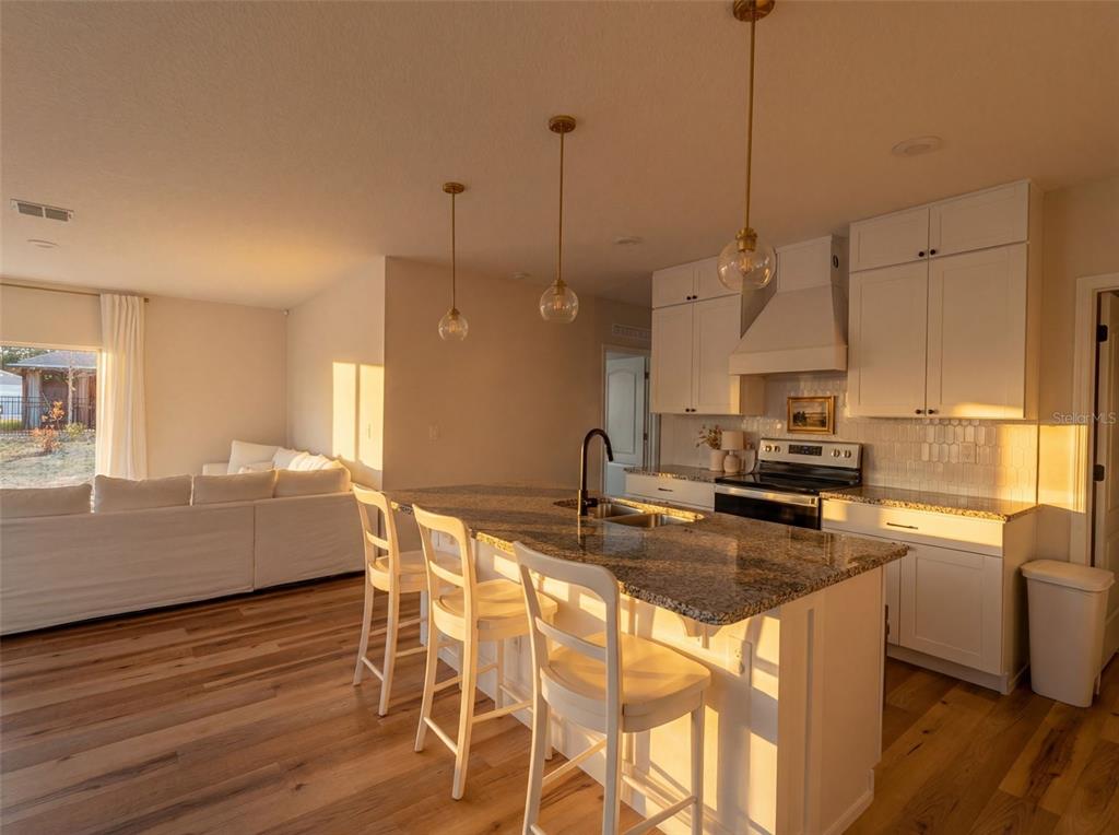 113 Camilla Road DeLand, FL 32724 - Photo 39 of 54 a kitchen with kitchen island granite countertop a sink a counter top space appliances and cabinets