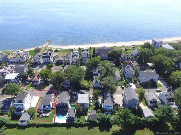 an aerial view of multiple house