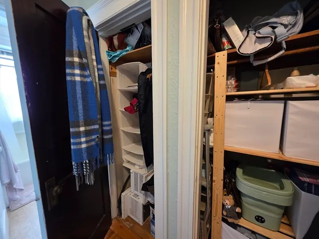a close view of walk in closet