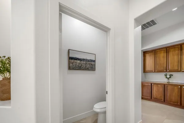 an aerial view of a house with a garden