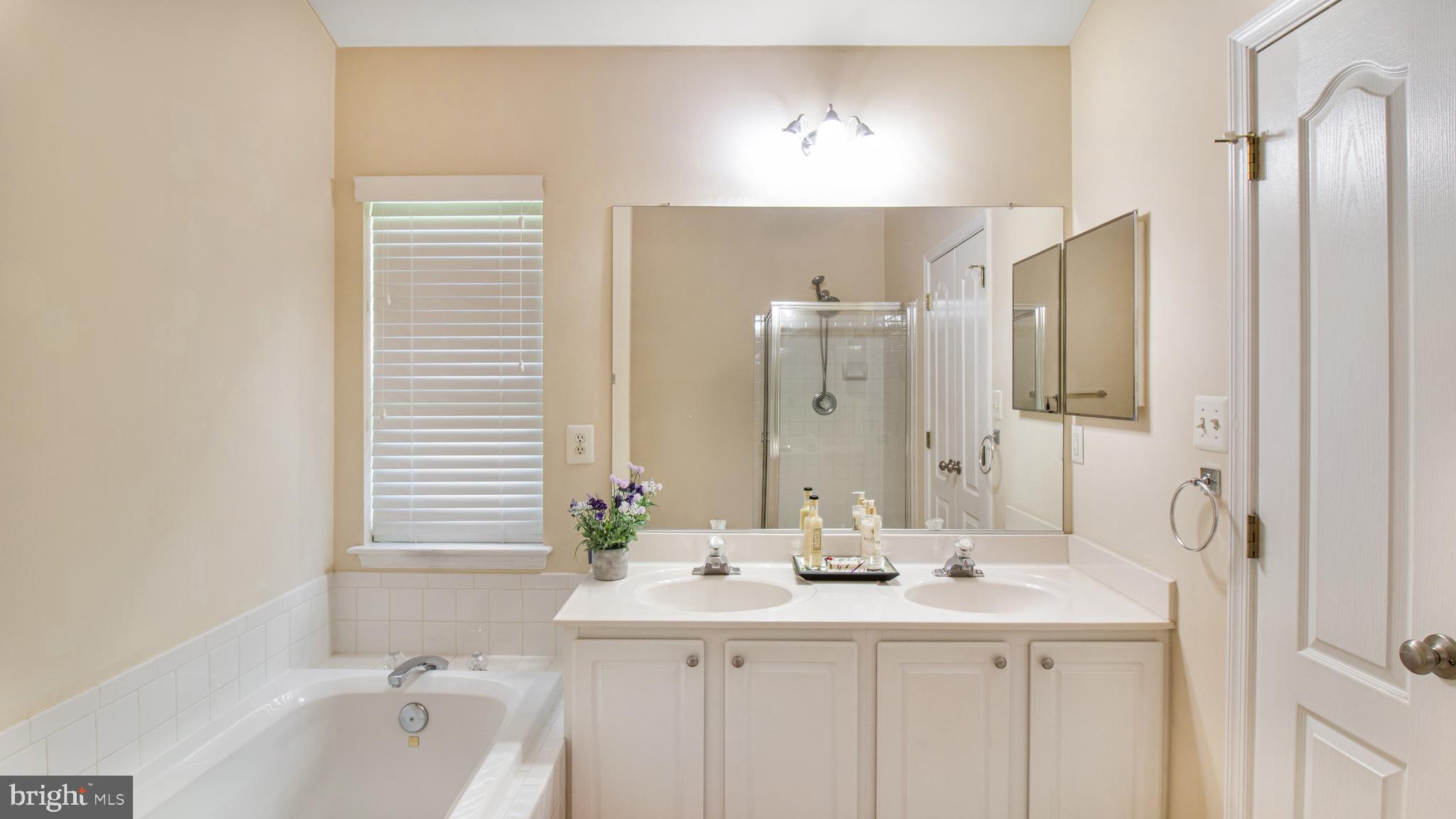 2080 Capstone Circle Herndon, VA 20170 - Photo 33 of 38 a bathroom with a double vanity sink and a mirror