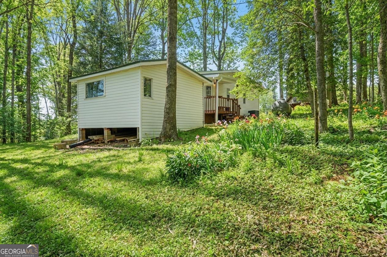 362 Horton Road Dahlonega, GA 30533 - Photo 33 of 57 a backyard of a house with plants and large trees