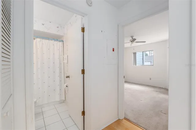 an empty room with windows