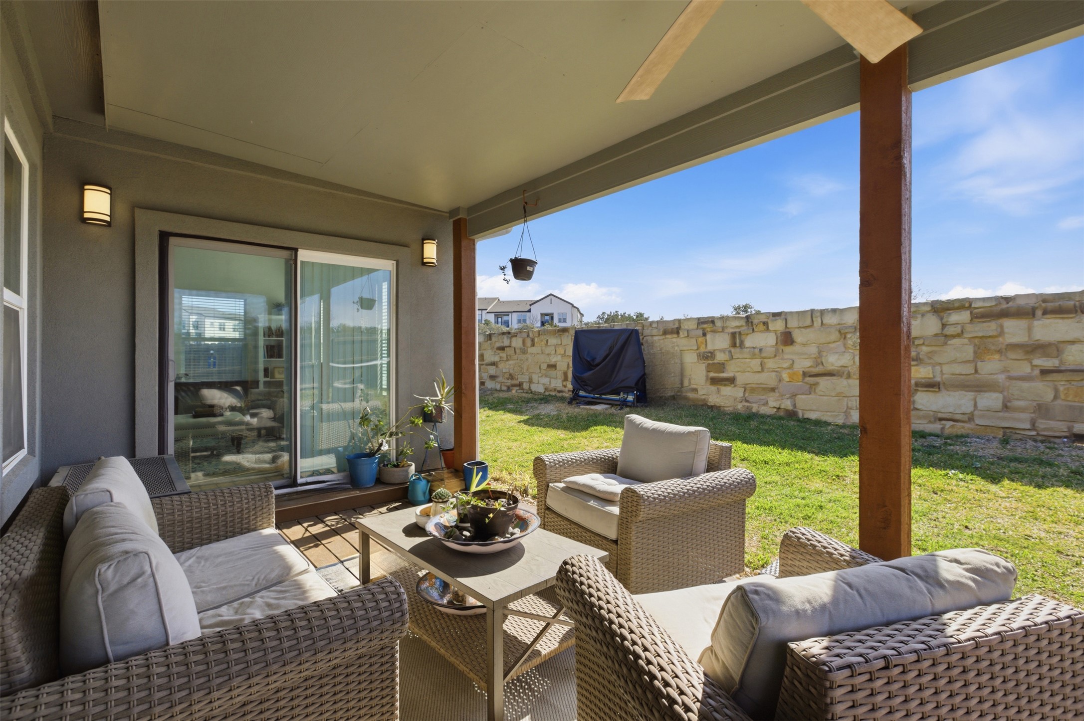 832 Mallow Road Leander, TX 78641 - Photo 17 of 29 Covered composite deck with ceiling fan