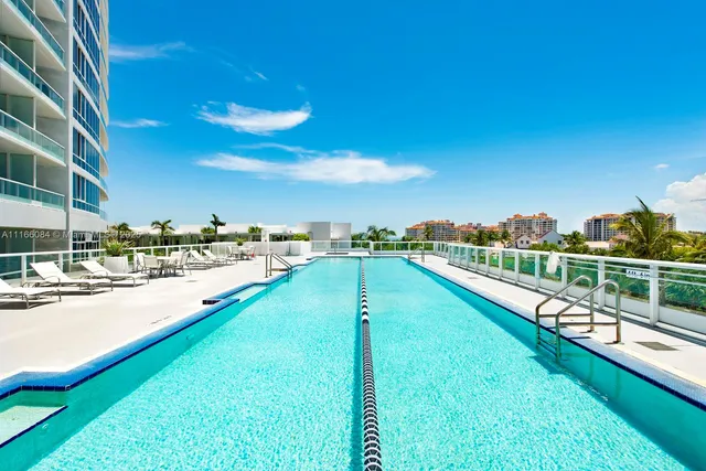 a view of a lake with a city